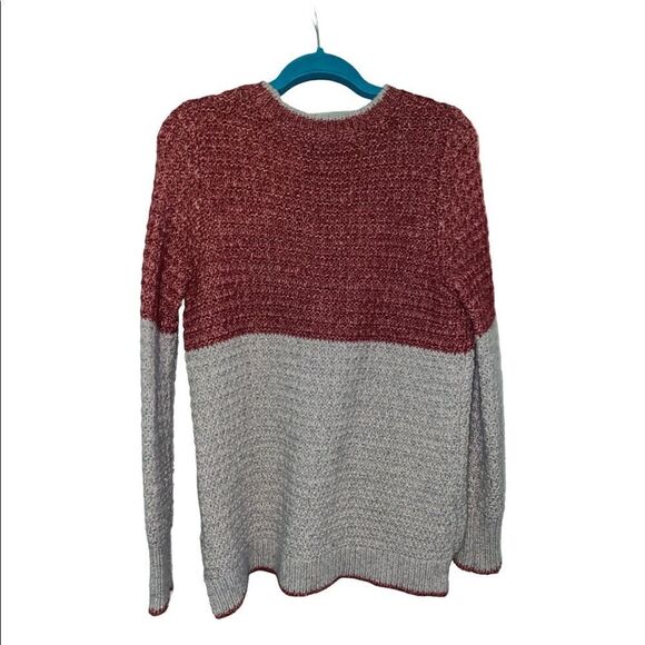 Victoria’s Secret Color Block Red and Gray Thick Sweater - Picture 2 of 5